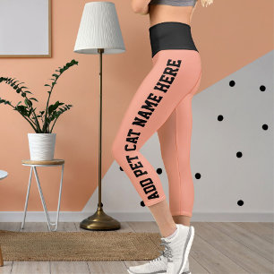 Personalisierter Name des Pfirsichführers Capri Leggings