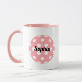 Personalisierter Name des Pickleball-Balls Rosa Tasse