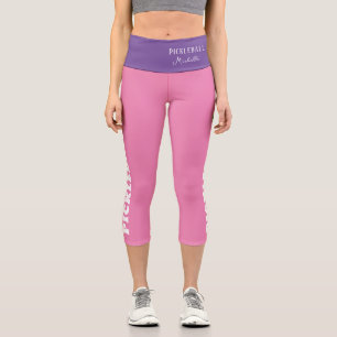 Personalisierter Name des Pickleball-Players Lila  Capri Leggings