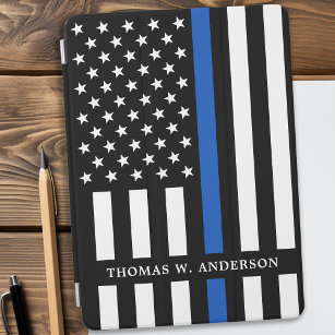 Personalisierter Name des Polizeibeamten Thin Blue iPad Mini Hülle