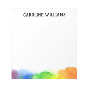 Personalisierter Name des Regenbogens Notizblock