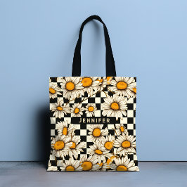 Personalisierter Name des Retro Groovy Daisy Check