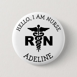 Personalisierter Name des RN Nurse Medical Symbol Button