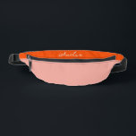 Personalisierter Name des rosa und roten Farbblock Bauchtasche<br><div class="desc">Die perfekte Brautjungfrau! Rosa und roter Blockbeutel mit optionaler Personalisierung für die Junggeselinnen-Abschied Kollektion!</div>