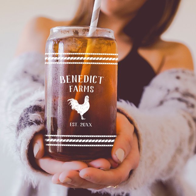 Personalisierter Name des rustikalen Hühners Dosenglas (Von Creator hochgeladen)