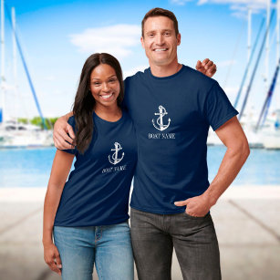 Personalisierter Name des Schiffes: nautischer Ank T-Shirt