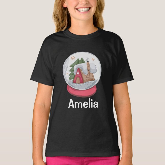 Personalisierter Name des Schneeball T-Shirt (Vorderseite)