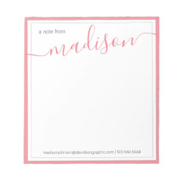 Personalisierter Name des Schreibtisches von Notizblock