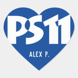 Personalisierter Name des Schullogos Herz-Aufkleber