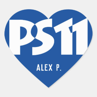 Personalisierter Name des Schullogos Herz-Aufkleber