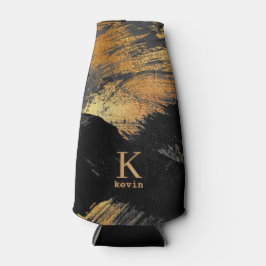 Personalisierter Name des Schwarzen Golds Flaschenkühler