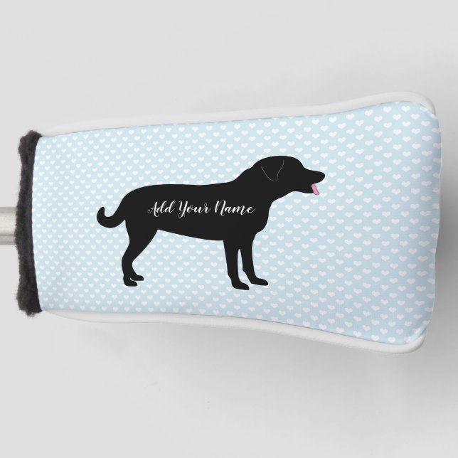 Personalisierter Name des schwarzen Labors Golf Headcover (Vorderseite)