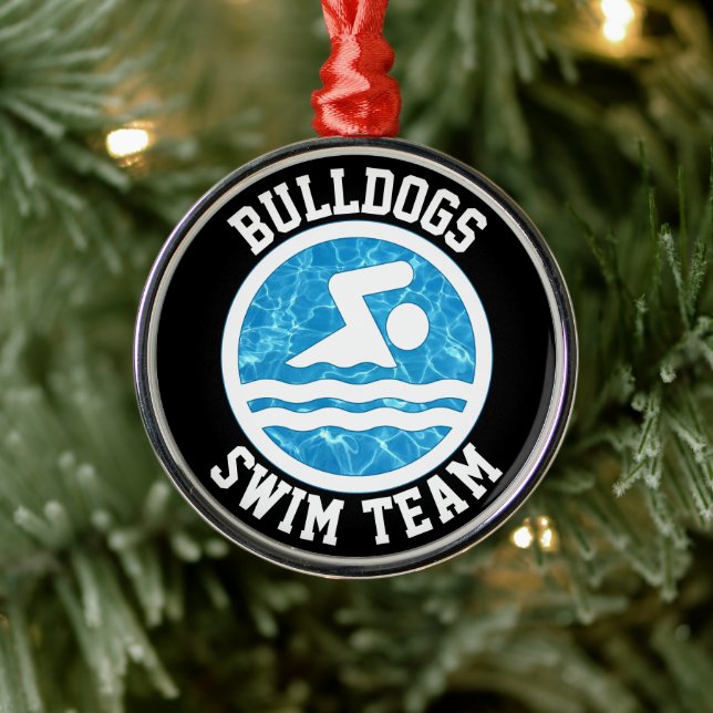 Personalisierter Name des schwimmenden Teams Ornament Aus Metall (Baum)