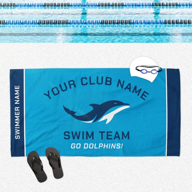 Personalisierter Name des Schwimmers Strandtuch (Von Creator hochgeladen)