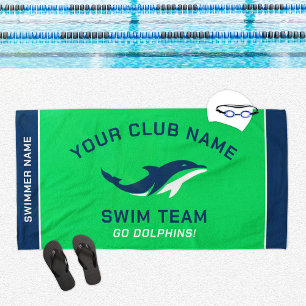 Personalisierter Name des Schwimmteams der grünen  Strandtuch