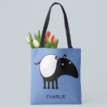 Personalisierter Name des Tapir<br><div class="desc">Ein niedliches malayisches Tapir für Tierfreunde und gefährdete Wildtiere. Originelle Kunst von Nic Squirrell. Ändern Sie den Namen oder den Text, und ändern Sie die Hintergrundfarbe im Entwurfswerkzeug, um sie anzupassen.</div>