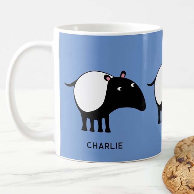Personalisierter Name des Tapir Kaffeetasse (Fun personalized custom name or text Malaysian Tapir mug, fun, quirky and whimsical)