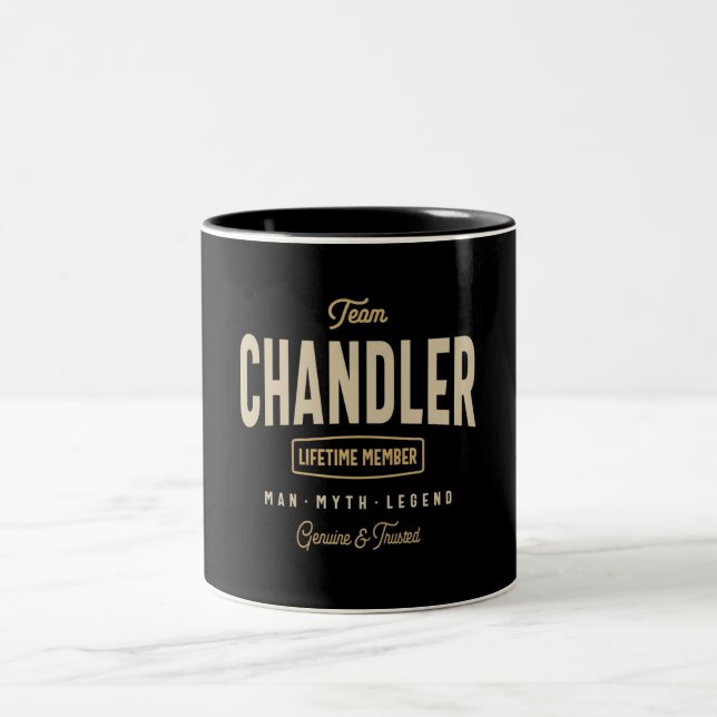 Personalisierter Name des Team Chandler Lifetime-M Zweifarbige Tasse (Mittel)