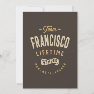 Personalisierter Name des Team Francisco LiveTime- Einladung