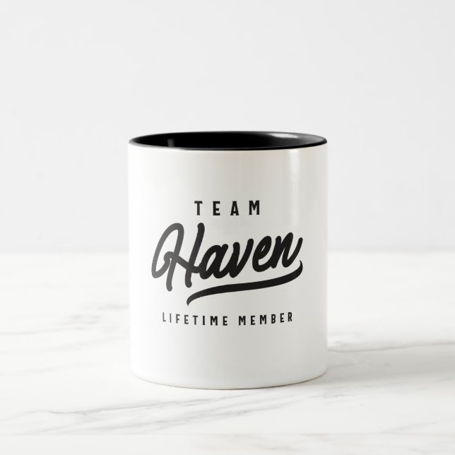 Personalisierter Name des Team Haven Lifetime-Mitg Zweifarbige Tasse (Mittel)