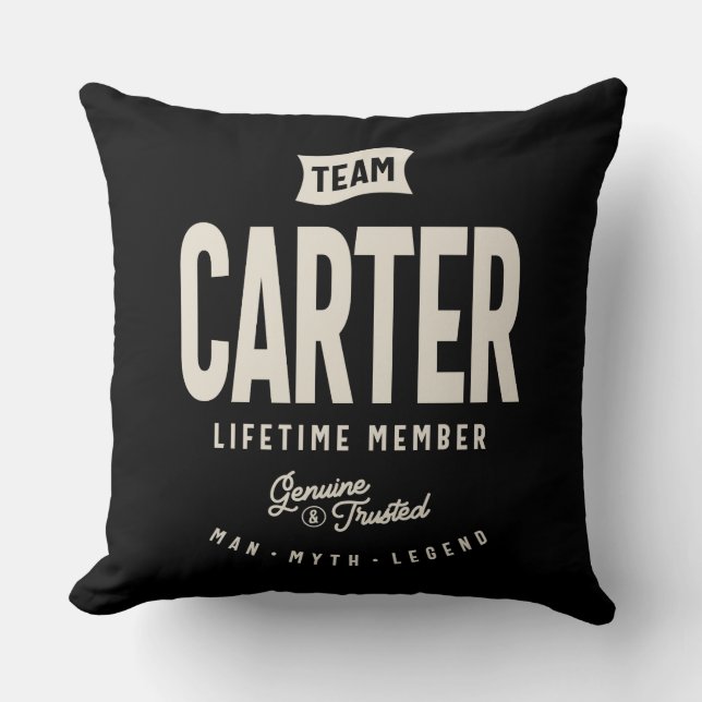 Personalisierter Name des Teams Carter Lifetime-Me Kissen (Vorderseite)
