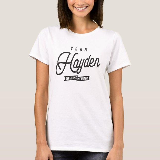 Personalisierter Name des Teams Hayden Lifetime T-Shirt (Vorderseite)