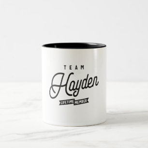 Personalisierter Name des Teams Hayden Lifetime Zweifarbige Tasse
