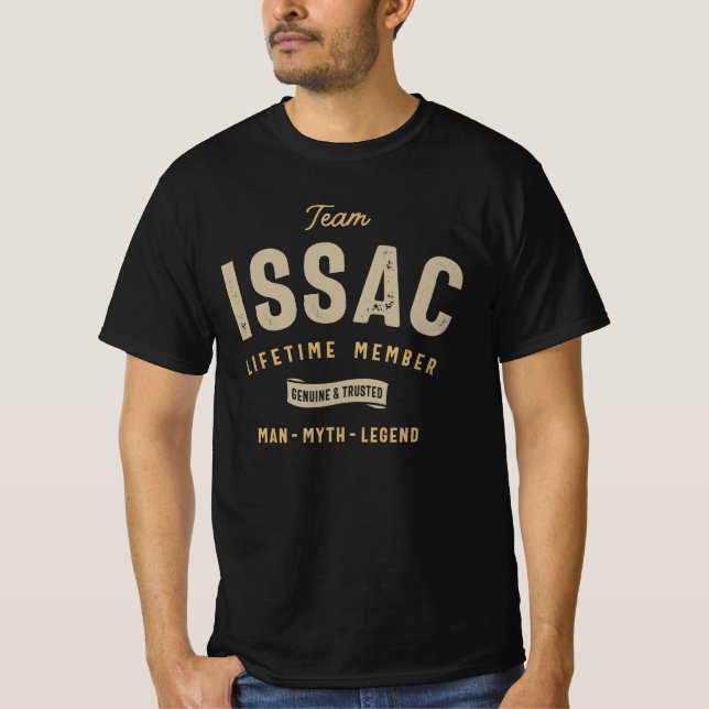 Personalisierter Name des Teams Issac Lifetime T-Shirt (Vorderseite)