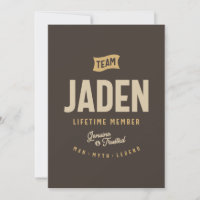 Personalisierter Name des Teams Jaden Lifetime