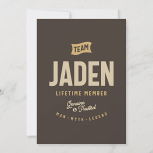 Personalisierter Name des Teams Jaden Lifetime Einladung