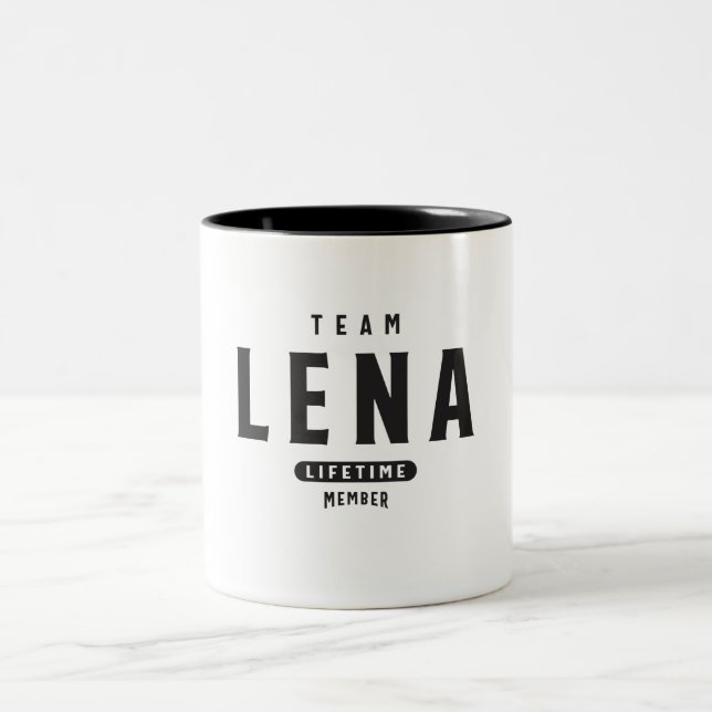 Personalisierter Name des Teams Lena Lifetime Zweifarbige Tasse (Mittel)