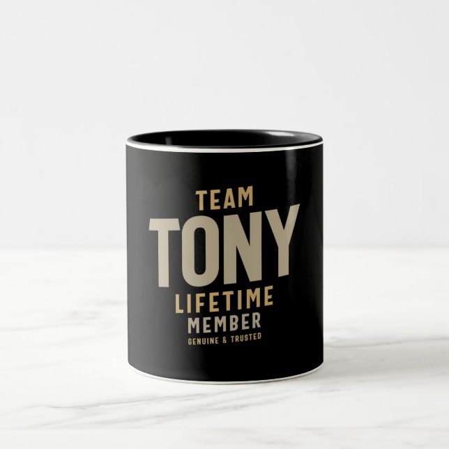 Personalisierter Name des Teams Tony Lifetime Zweifarbige Tasse (Mittel)