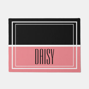 Personalisierter Name des Tieres Rosa Nahrungs- un Fußmatte