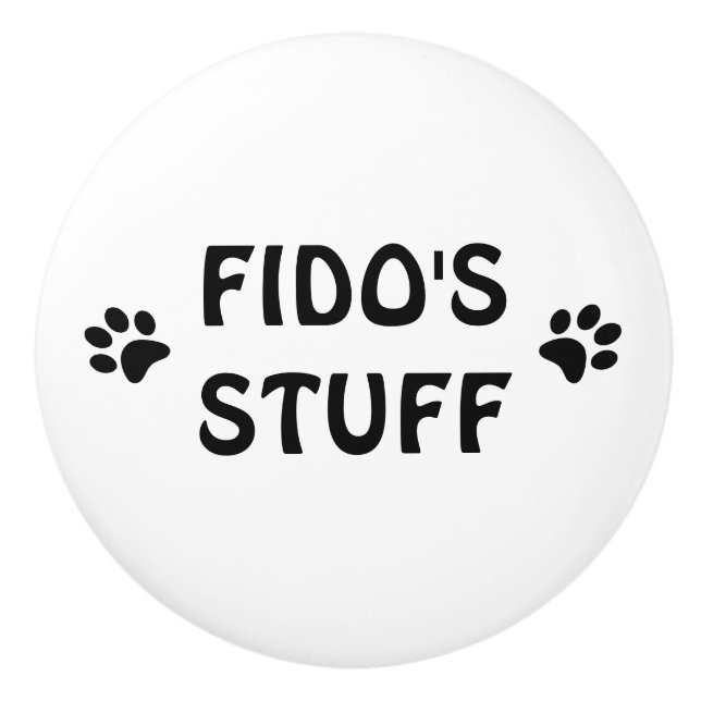 Personalisierter Name des Tieres Schublade oder Pl Keramikknauf (Vorderseite)