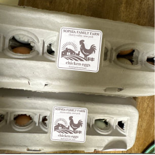 Personalisierter Name des Vintage-Hühnerfarmbesitz Quadratischer Aufkleber