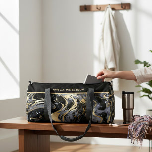 Personalisierter Name des Wasserfarben-Marmormuste Duffle Bag