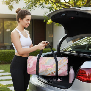 Personalisierter Name des Wasserfarben-Marmormuste Duffle Bag