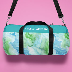 Personalisierter Name des Wasserfarben-Marmormuste Duffle Bag