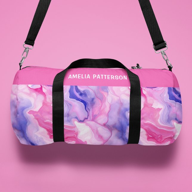 Personalisierter Name des Wasserfarben-Marmormuste Duffle Bag (Von Creator hochgeladen)
