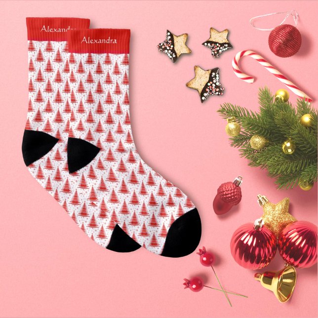 Personalisierter Name des Weihnachtsbaumes Rotes M Socken (Von Creator hochgeladen)