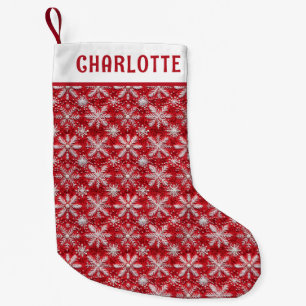 Personalisierter Name des Weihnachtsschneeflochs Kleiner Weihnachtsstrumpf