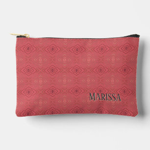Personalisierter Name dezentes Muster Rosa Zubehörtasche