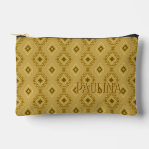 Personalisierter Name Diamant Gold Elegantes Muste Zubehörtasche