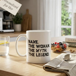 Personalisierter Name Die Frau Der Mythos Die Lege Kaffeetasse