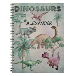 Personalisierter Name Dino Dinosaur-Notebook für J Notizblock
