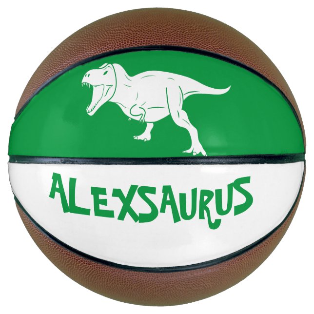 Personalisierter Name Dinosaurier  Basketball (Vorderseite)