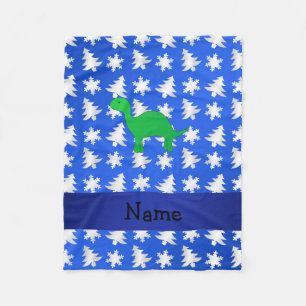 Personalisierter Name Dinosaurier - blaue Schneefl Fleecedecke