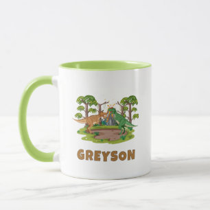 Personalisierter Name Dinosaurier Kinder Heiße Sch Tasse