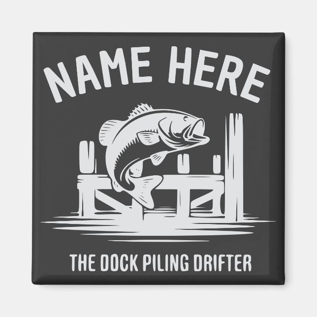 Personalisierter Name Dock Schatten Bass Magnet (Vorne)