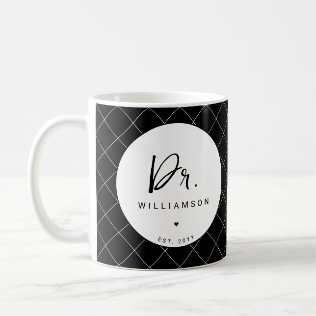 Personalisierter Name Dr. Doctor Abschluss Kaffeetasse (Links)